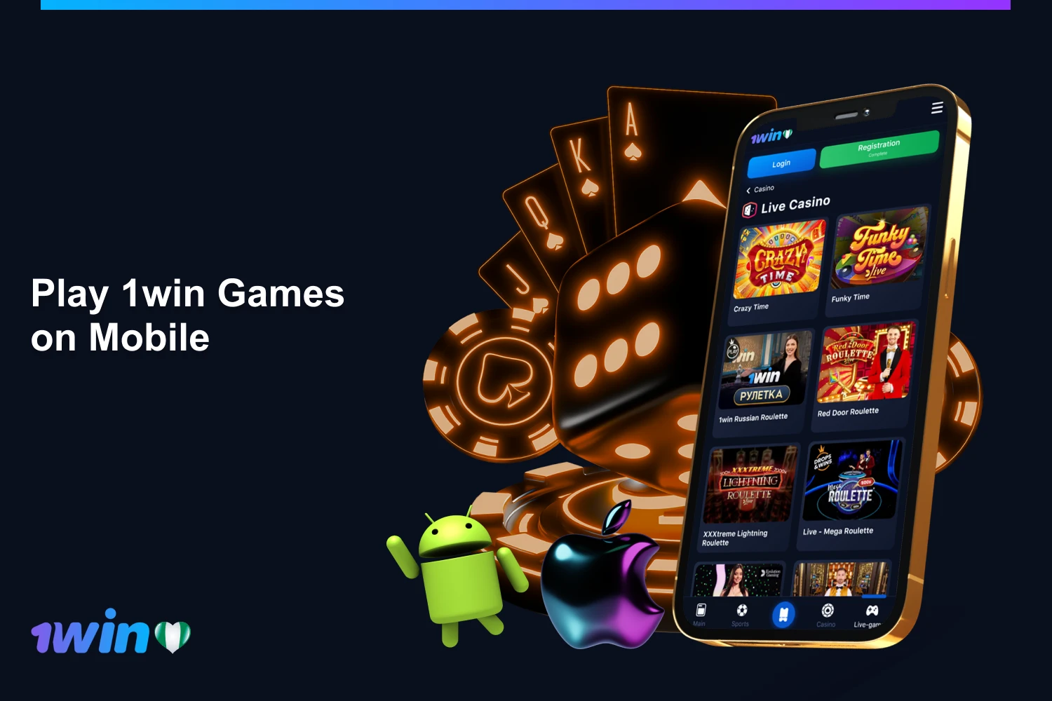 The 1win website gives Nigerians the opportunity to download a user-friendly mobile app for casino games