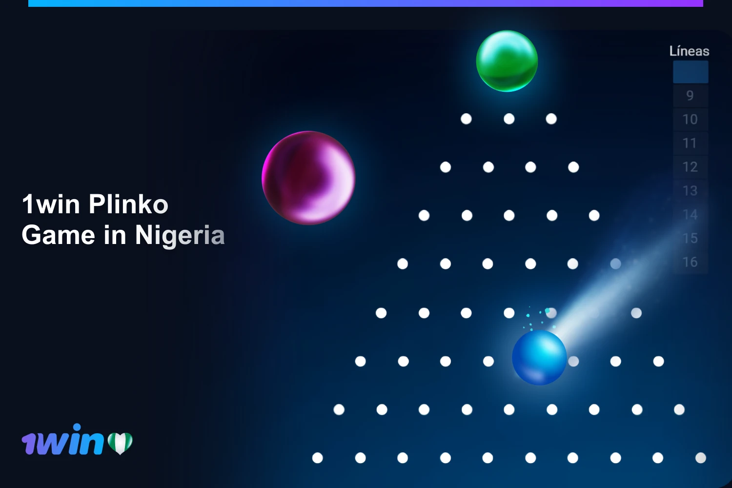 In the games collection of gambling site 1win Nigeria there is a popular Plinko game