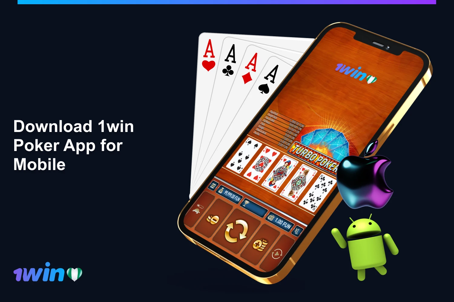 Players from Nigeria can download the user-friendly 1win poker mobile app for iOS or Android
