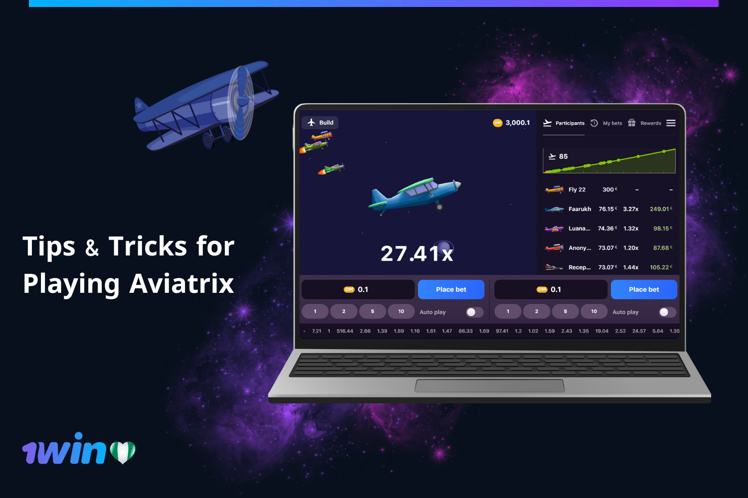 For players from Nigeria, there are some well-known Aviatrix 1win tricks that will increase your chances of winning.