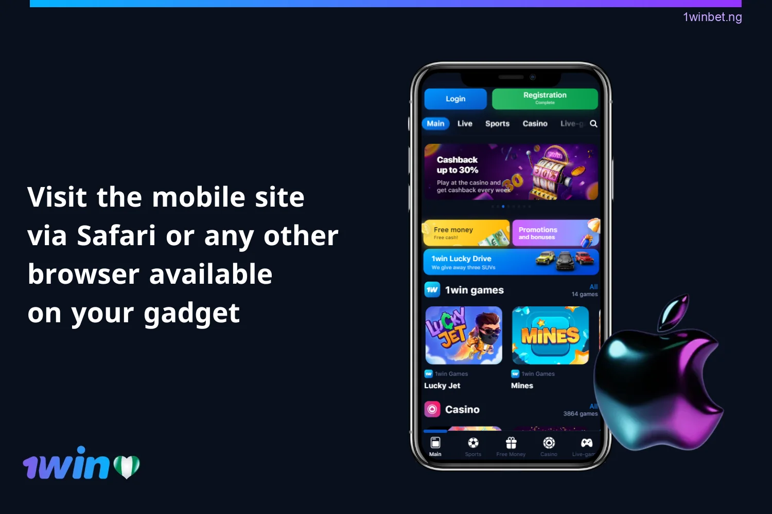 To download the app to an iPhone, a user from Nigeria should visit the website through any mobile browser