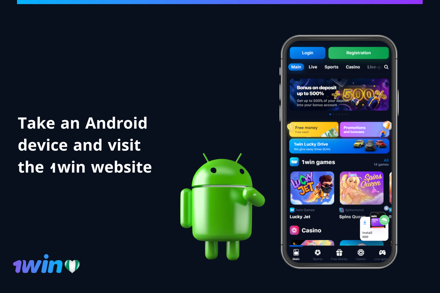 To download the application to your Android device, users from Nigeria should visit the 1Win website