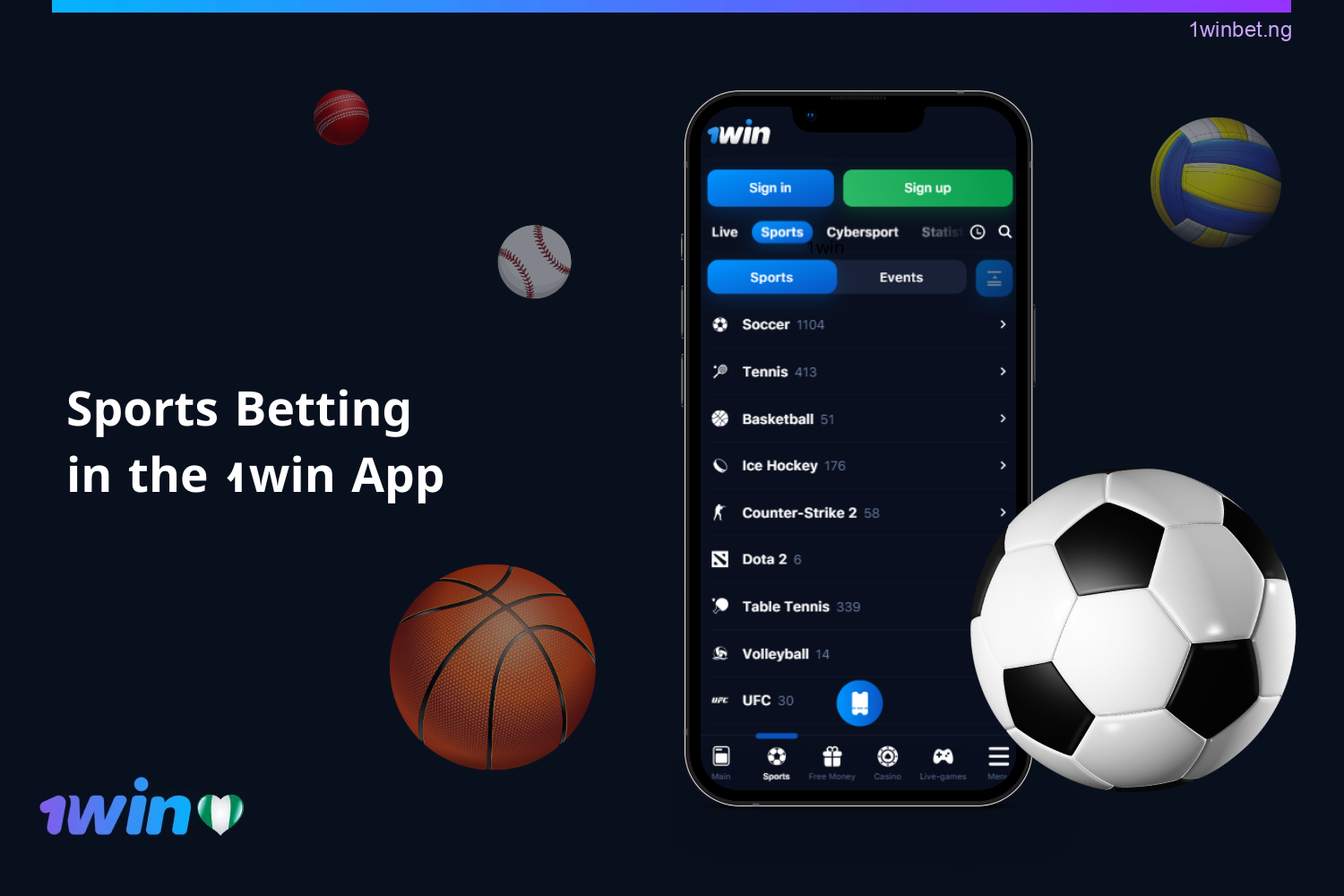 Users from Nigeria have the opportunity to explore 35+ sports and eSports on the 1win app. Popular options include soccer, baseball, and more