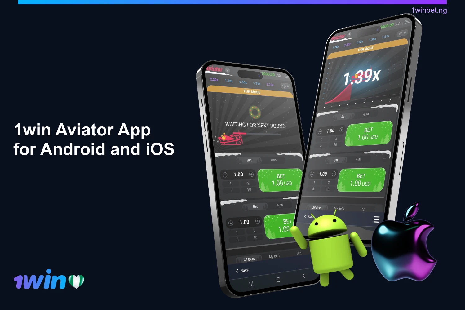 Nigerians can play Aviator on mobile via the 1win app
