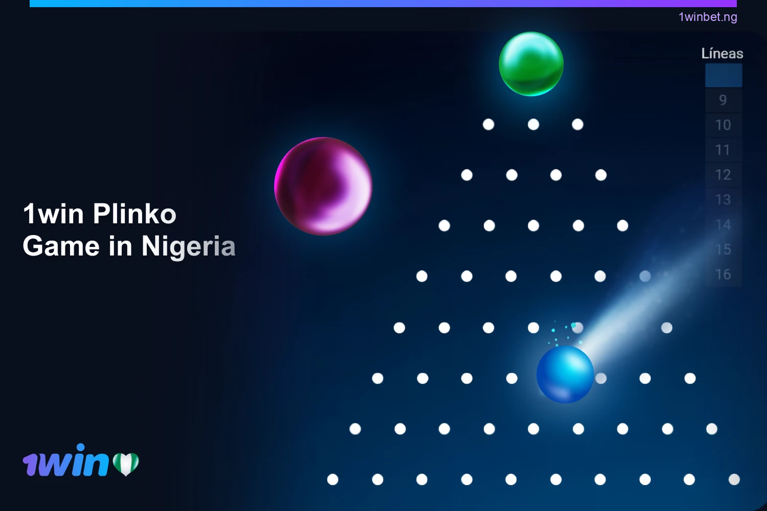 In the games collection of gambling site 1win Nigeria there is a popular Plinko game