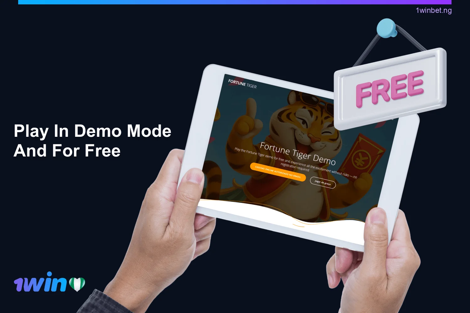 Players from Nigeria can play 1win Fortune Tiger in demo mode without the risk of losing money