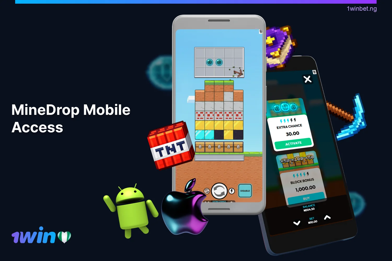 The 1win mobile app provides seamless access to MineDrop from Android or iOS devices