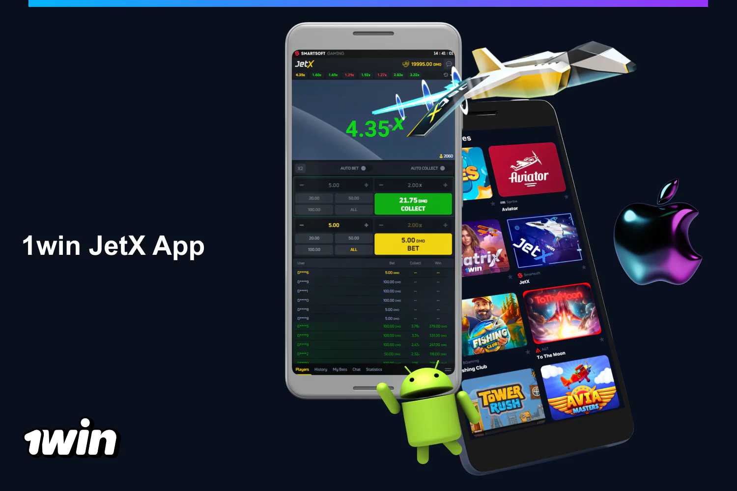 Nigerian players can play at 1win JetX through the mobile app
