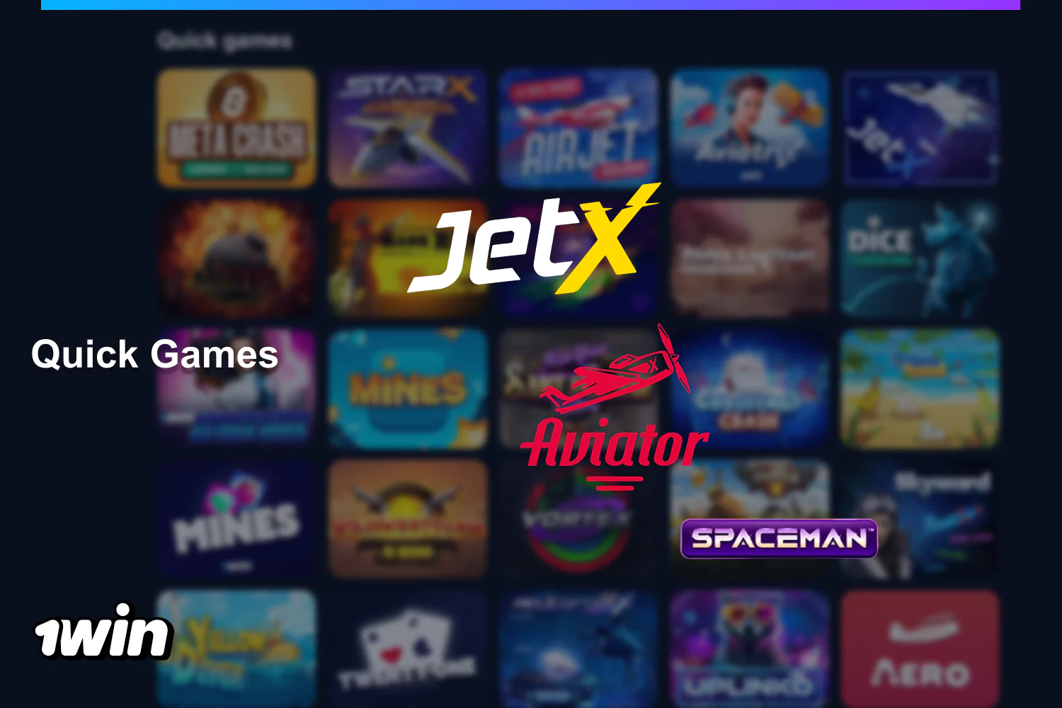 Nigerians will find 250+ fast and crash games at 1win casino