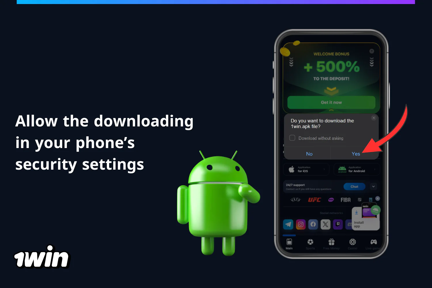 To download the app to an Android device, a user from Nigeria should allow the download in the pop-up window