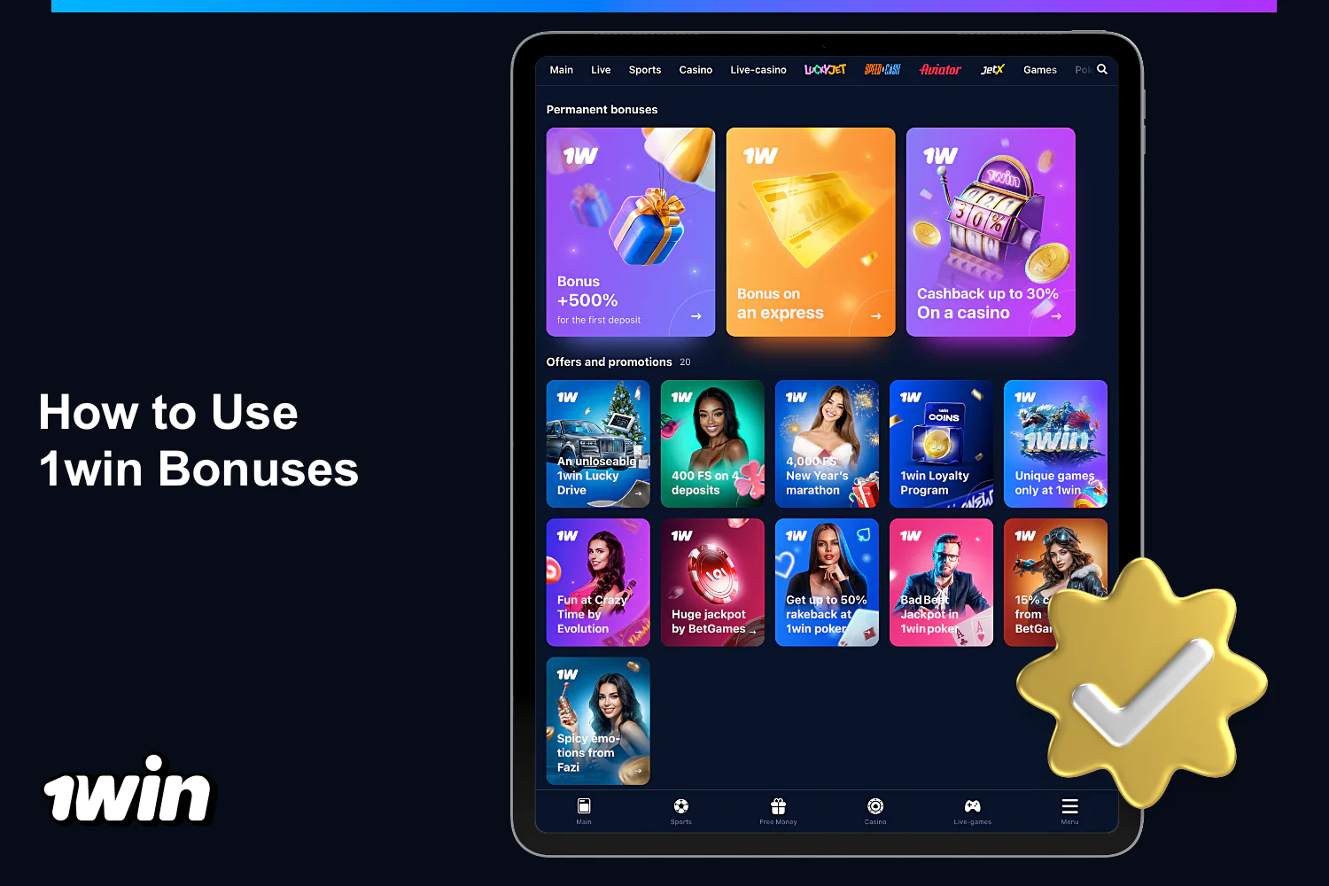 Each 1 win bonus is very easy to use, so players from Nigeria will have no problem activating their prize